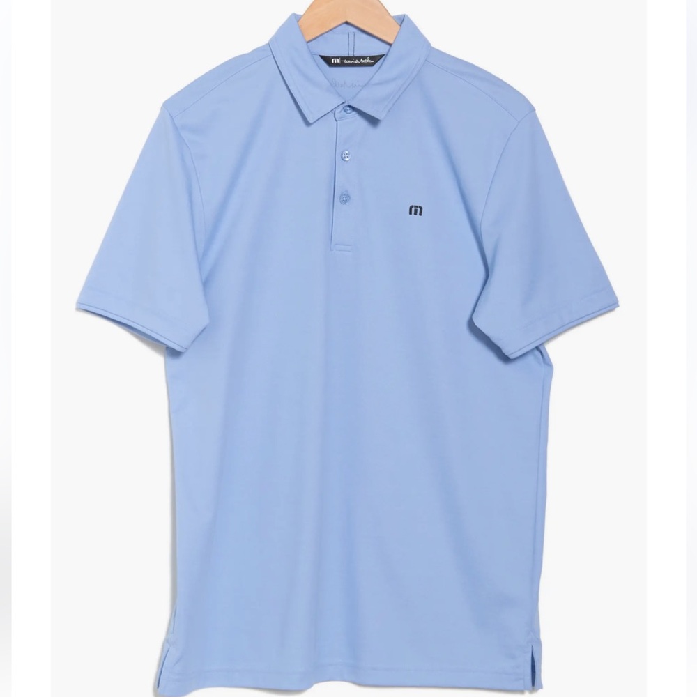 NWT Travis Mathew EXCURSION KNIT POLO IN HEATHER BLUE SIZE MEDIUM